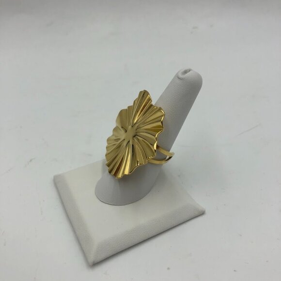 18K Gold Plated Women's Large Ring Adjustable Waterproof Hypoallergenic - Picture 10 of 14